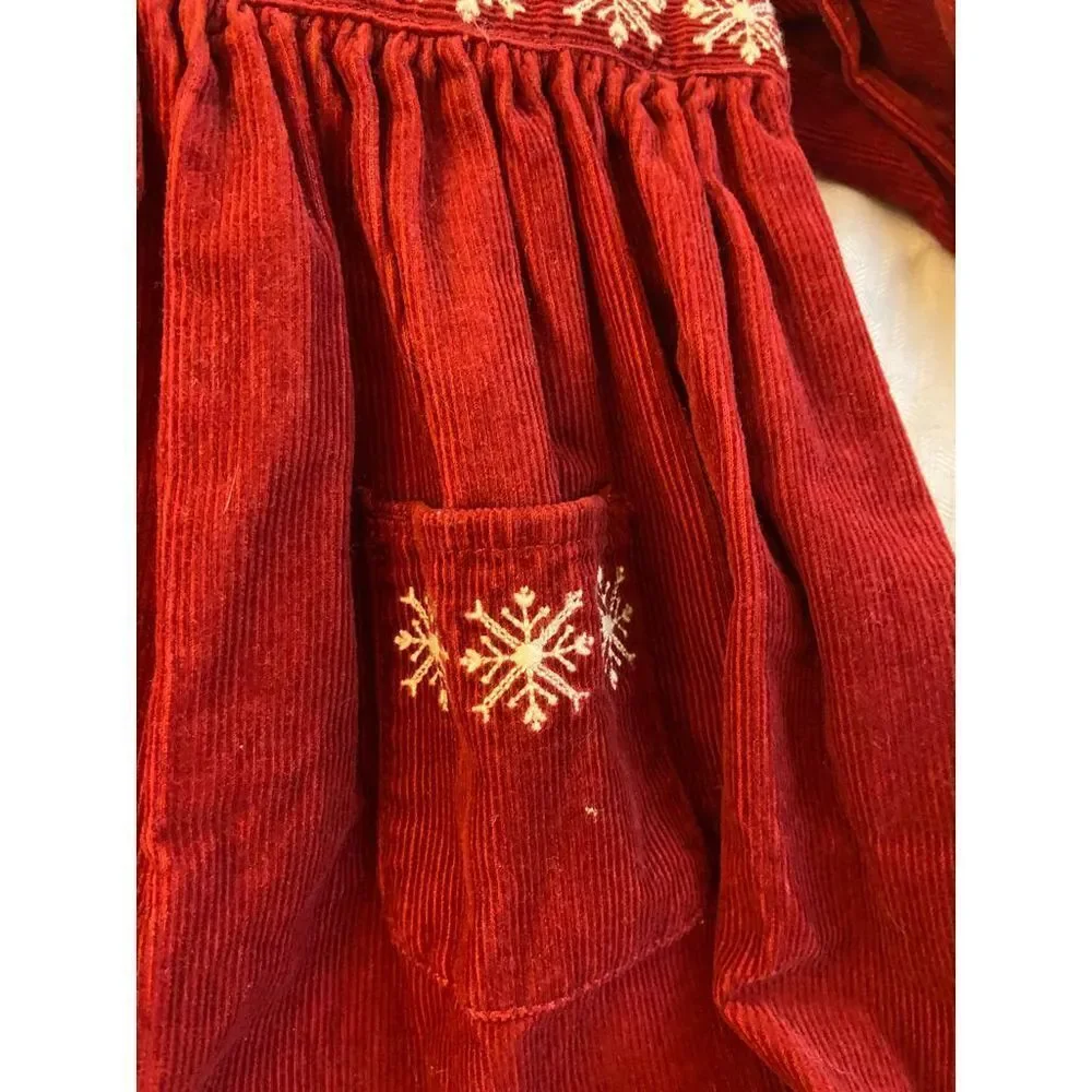 Gymboree Winter dress red snowflakes corduroy 4t‎
